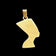18K Yellow Gold Egyptian Nefertiti Mask Pendant Filigree Open Work