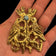 Jack Lipchitz Brutalist Style Brooch in Gold Plated Brass with Glass Turquoise Coloured Stone