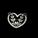 Georg Jensen Arno Malinowski Heart Leaf Brooch Denmark MCM 242B 1940s