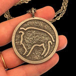 Jorgen Jensen Modernist Bull Taurus Danish Pewter MCM Necklace