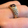 10K Yellow Gold & Garnet Nugget Style Ring Size 7 3/4