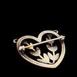 Georg Jensen Arno Malinowski Heart Leaf Brooch Denmark MCM 242B 1940s