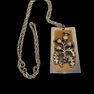 Canadian Modernist Jean-Luc Morin Pewter Pendant Architectural Scottish Thistle Theme