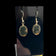 Sterling Silver Vintage Green Moss Agate Drop Earrings