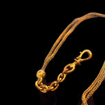 Antique Victorian French Gold Filled Watch Chain With Ornate Slider Fobs T Bar & Bolt Ring Clasp