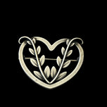 Georg Jensen Arno Malinowski Heart Leaf Brooch Denmark MCM 242B 1940s
