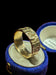 14K Yellow Gold Brutalist Tree Bark / Wood Grain Pattern Band Size 5 3/4