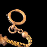 Antique Victorian French Gold Filled Watch Chain With Ornate Slider Fobs & Bolt Ring Clasp