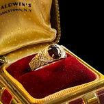 10K Yellow Gold & Garnet Nugget Style Ring Size 7 3/4