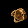 9K Yellow Gold Ram Head Aries Sign With Ruby Eyes Statement Ring