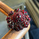 Large Antique Bohemian Rose Cut Garnet Silver Gilt Domed 3-D Brooch