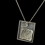 Guy Vidal Sculptural Modernist Abstract Plated Pewter Shadowbox Statement Necklace