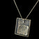 Guy Vidal Sculptural Modernist Abstract Plated Pewter Shadowbox Statement Necklace