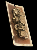 Canadian Modernist Jean-Luc Morin Pewter Pendant Architectural Brutalist Geometric Theme