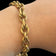 18K Yellow Gold Textured Cable Link Hollow Unisex Bracelet
