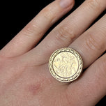 George and Dragon 9 CT 9K Gold 1949 Replica Sovereign Coin Ring