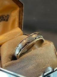 18K Yellow & White Gold Two Tone Birks Band Ring Size 6 1/4