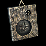 Guy Vidal Sculptural Modernist Abstract Plated Pewter Shadowbox Statement Necklace
