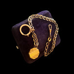 Antique Victorian Rose Gold Filled Watch Chain with Fob & Bolt Ring Clasp