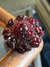 Large Antique Bohemian Rose Cut Garnet Silver Gilt Domed 3-D Brooch