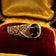 10K Yellow Gold & Garnet Nugget Style Ring Size 7 3/4