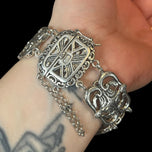 Silpada Retired Story Book Panel Bracelet .925 Sterling Silver Filigree