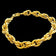 18K Yellow Gold Textured Cable Link Hollow Unisex Bracelet