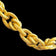 18K Yellow Gold Textured Cable Link Hollow Unisex Bracelet