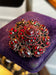 Large Antique Bohemian Rose Cut Garnet Silver Gilt Domed 3-D Brooch