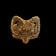 9K Yellow Gold Ram Head Aries Sign With Ruby Eyes Statement Ring
