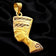 18K Yellow Gold Egyptian Nefertiti Mask Pendant Filigree Open Work