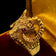 9K Yellow Gold Ram Head Aries Sign With Ruby Eyes Statement Ring