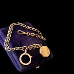 Antique Victorian Rose Gold Filled Watch Chain with Fob & Bolt Ring Clasp