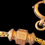 Antique Victorian French Gold Filled Watch Chain With Ornate Slider Fobs & Bolt Ring Clasp