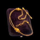 Antique Victorian French Gold Filled Watch Chain With Ornate Slider Fobs T Bar & Bolt Ring Clasp