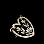 Georg Jensen Arno Malinowski Heart Leaf Brooch Denmark MCM 242B 1940s
