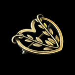 Georg Jensen Arno Malinowski Heart Leaf Brooch Denmark MCM 242B 1940s