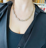 Antique Victorian Gold Filled Watch Chain Link Necklace Floral Motif