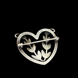 Georg Jensen Arno Malinowski Heart Leaf Brooch Denmark MCM 242B 1940s