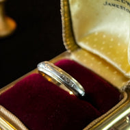 10K White Gold & Yellow Gold Etched Band Size 10