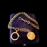 Antique Victorian Rose Gold Filled Watch Chain with Fob & Bolt Ring Clasp