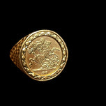 George and Dragon 9 CT 9K Gold 1949 Replica Sovereign Coin Ring