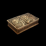 Antique Sterling Silver Filigree Hinged Pill Trinket Box Floral Motif