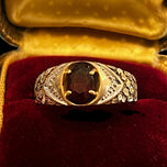 10K Yellow Gold & Garnet Nugget Style Ring Size 7 3/4