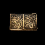 Antique Sterling Silver Filigree Hinged Pill Trinket Box Floral Motif