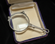 Antique Sterling Silver Folding Lorgnette Folding Opera Glasses