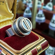 Sterling Silver & 10K Gold Modernist Statement Signed Ring MR
