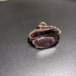 9K Rose Gold Amethyst Spinning Fob Pendant