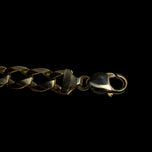 10K Solid Yellow Gold Curb Link Bracelet 11mm