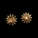 14K Gold & Tigers Eye Earrings Pierced